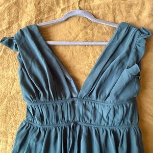 Lulus I'm All Yours Emerald Green Ruffled Maxi Dress